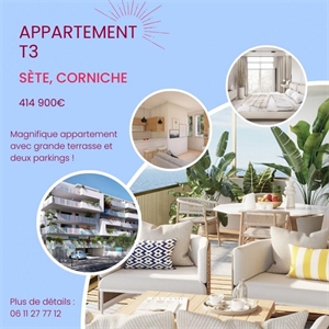 t3 à la vente -   34200  SETE, surface 71 m2 vente t3 - UBI422017597